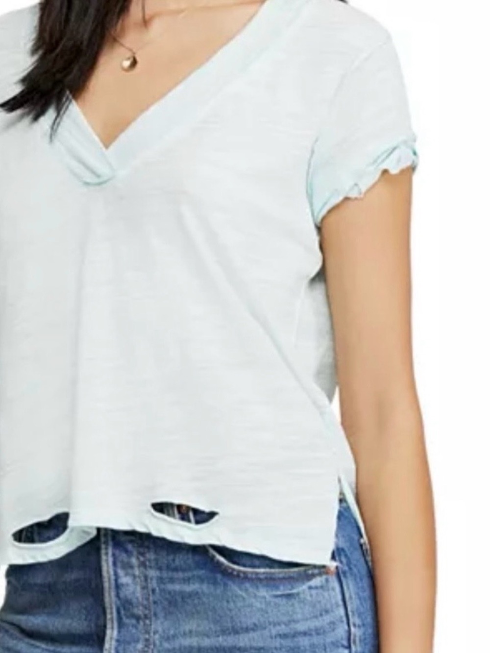 Free People Sundance Distressed Tee Size XS Oversized